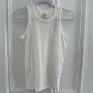 J.Crew White Sleeveless Tank with Back Tie Detail